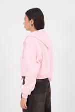 Pembe Şardonlu Fermuarlı Sweatshirt