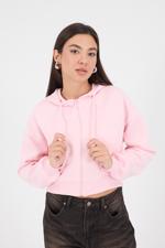 Pembe Şardonlu Fermuarlı Sweatshirt