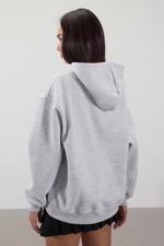 Bej Kapüşonlu Şardonlu Sweatshirt