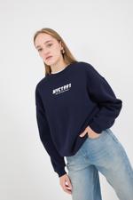 Lacivert NYC1991 Yazılı Şardonlu Sweatshirt