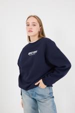 Lacivert NYC1991 Yazılı Şardonlu Sweatshirt