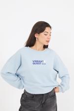 Mavi Bisiklet Yaka VIBRANT QUEST Yazılı Sweatshirt