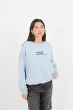 Mavi Bisiklet Yaka VIBRANT QUEST Yazılı Sweatshirt