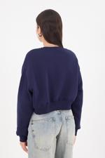 Lacivert PASADENA Yazılı Şardonlu Sweatshirt