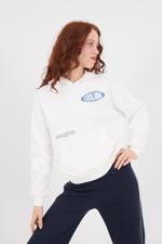 Beyaz COOLMIND Yazılı Şardonlu Sweatshirt