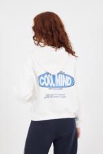 Beyaz COOLMIND Yazılı Şardonlu Sweatshirt