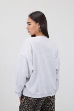 Bej Bisiklet Yaka SPICY Yazılı Şardonlu Sweatshirt