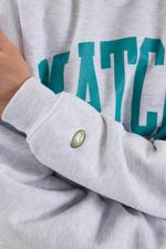 Bej MATCHA Yazılı Şardonlu Sweatshirt