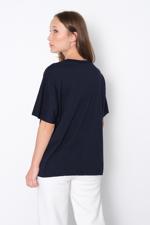 Lacivert Kısa Kollu Oversize Basic T-shirt