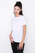 Beyaz Bisiklet Yaka Basic T-shirt