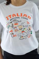 Beyaz ITALIAN REGIONAL FOODS Baskılı T-shirt