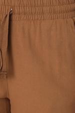 Kahverengi İp Bağlamalı Paça Detaylı Pantolon