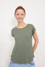 Yeşil Bisiklet Yaka Basic T-shirt