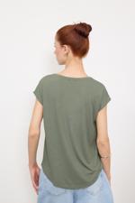 Yeşil Bisiklet Yaka Basic T-shirt