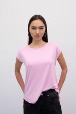 Bej Bisiklet Yaka Basic T-shirt