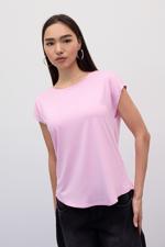 Bej Bisiklet Yaka Basic T-shirt