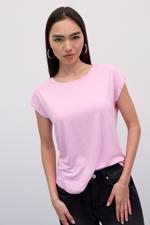 Bej Bisiklet Yaka Basic T-shirt