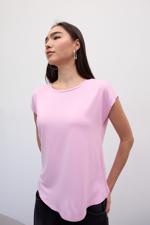 Bej Bisiklet Yaka Basic T-shirt