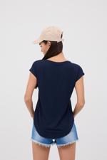 Lacivert Bisiklet Yaka Basic T-shirt