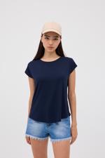 Lacivert Bisiklet Yaka Basic T-shirt