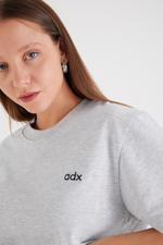 Bej ADX - Bisiklet Yaka Baskılı T-shirt