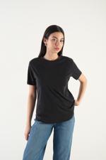 Siyah Bisiklet Yaka Modal Basic T-shirt