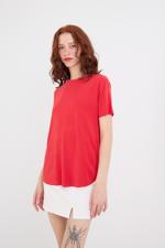 Kırmızı Bisiklet Yaka Modal Basic T-shirt