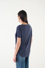 Lacivert Bisiklet Yaka Modal Basic T-shirt