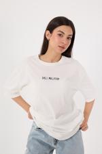 Beyaz CALL MELATER Baskılı Oversize T-shirt