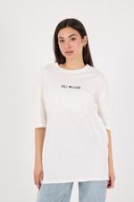 Beyaz CALL MELATER Baskılı Oversize T-shirt