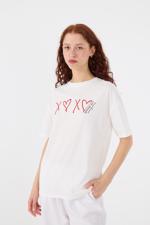 Beyaz Arkası Popularity Has İts Price Baskılı Oversize T-shirt