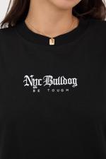 Siyah Nyr Bulldog İşlemeli T-Shirt