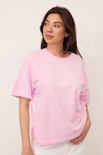 Bej Bisiklet Yaka Basic T-shirt