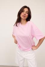 Bej Bisiklet Yaka Basic T-shirt