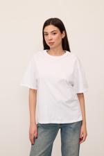 Beyaz Bisiklet Yaka Basic T-shirt