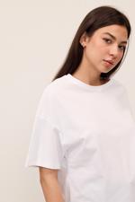 Beyaz Bisiklet Yaka Basic T-shirt