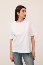 Beyaz Bisiklet Yaka Basic T-shirt