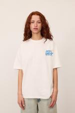 Beyaz FRESH GREAT Baskılı Oversize T-Shirt