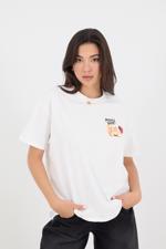 Beyaz Ayıcık Baskılı Kısa Kollu T-shirt