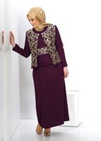 Female purple EMBELLISHED DRESS SUIT 3069 