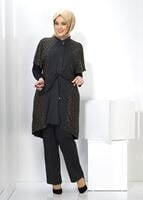 Female black TIE-FRONT KNIT TUNIC 2434 