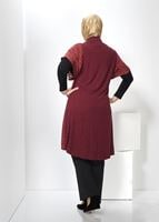 Female claret red TIE-FRONT KNIT TUNIC 2434 