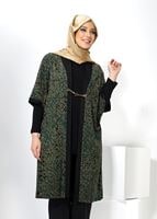 Female green KNIT CLASP-FRONT VEST 2436 