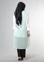 Bayan MAVİ 2468 New Multi Tesettür Şifon Yelek