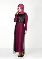 Female pink GUIPURE DETAILED DRESS SUIT 4078 