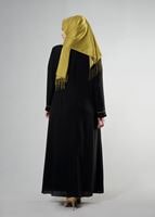 Female black 2596 Nil Crep Tesettür Elbise 44/48 TEK42