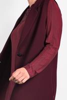 Female claret red BUTTONED VEST 2641 