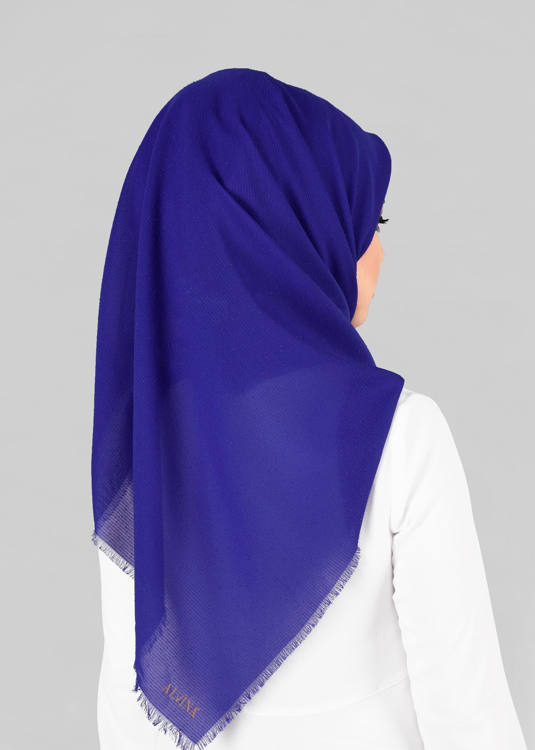 Hijab clothing NAVY BLUE 9853-1 ALVİNA BUKLE PÜSKÜLLÜ EŞARP