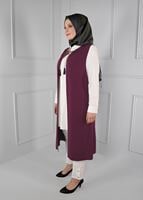 Bayan Mürdüm ÇİÇEKLİ NAKIŞLI YELEK 2721 