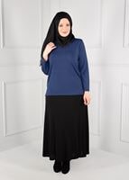 Female Navy blue KNIT TOP WITH SLITS 2769